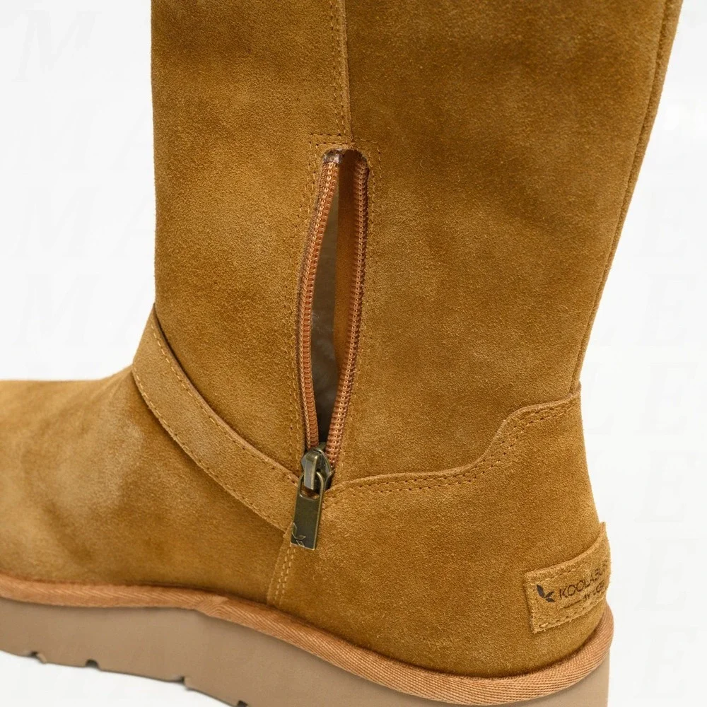Koolaburra by UGG Kelissa Tall Boots Womens Sz 10 Chestnut Suede Leather 1145874